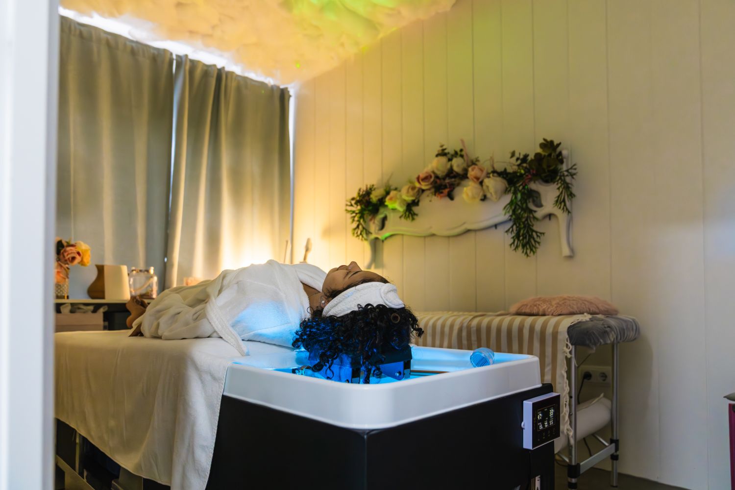 woman relaxing in electric bed